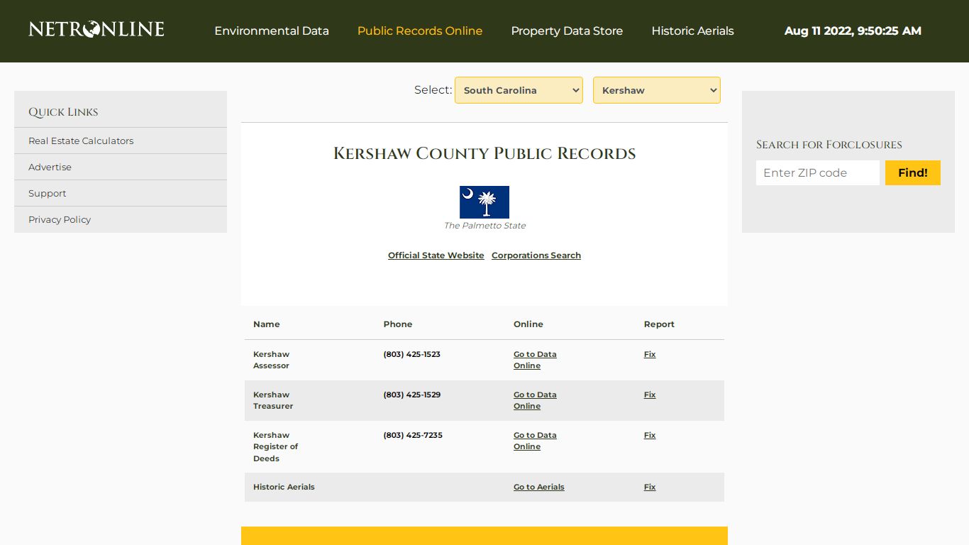 Kershaw County Public Records - NETROnline.com