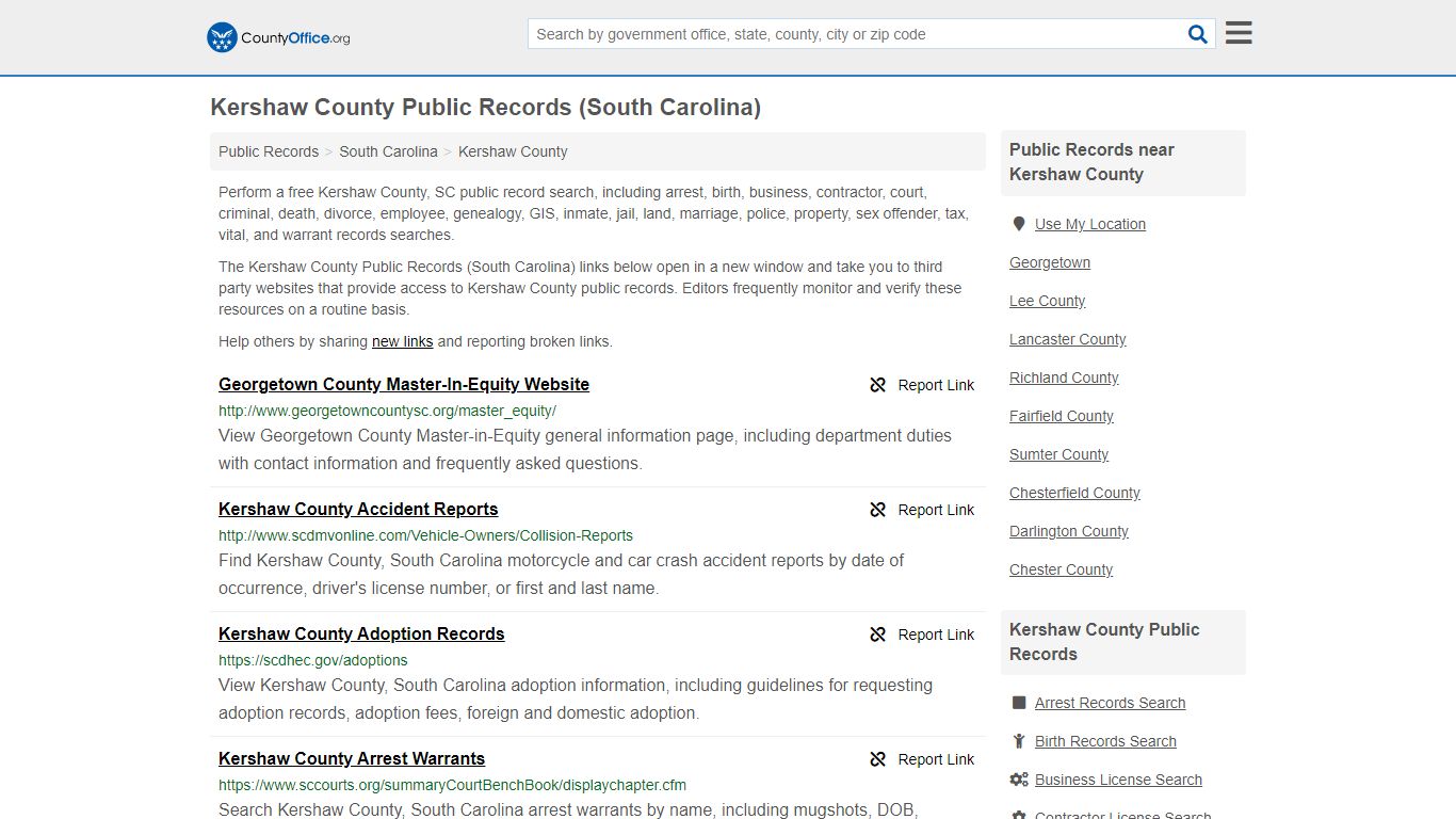 Public Records - Kershaw County, SC (Business, Criminal ...