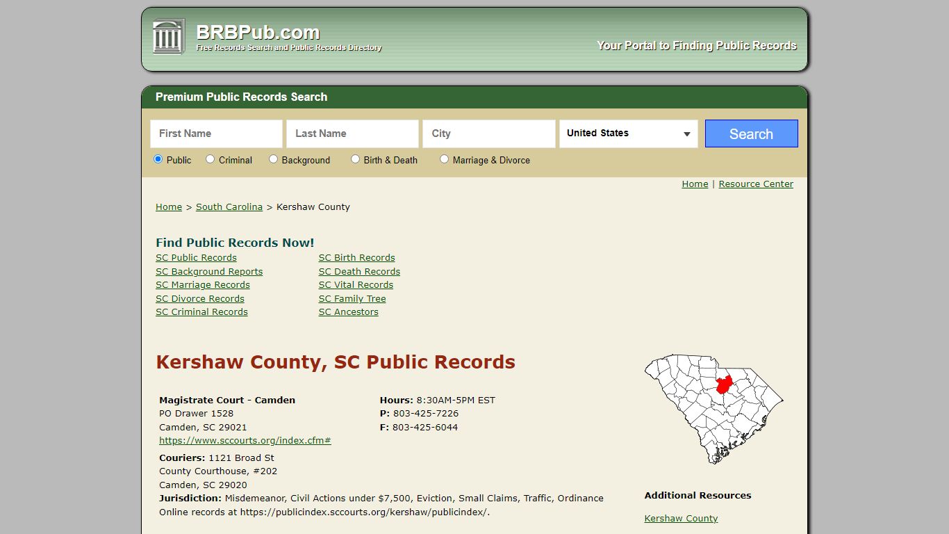 Kershaw County Public Records | Search South Carolina ...