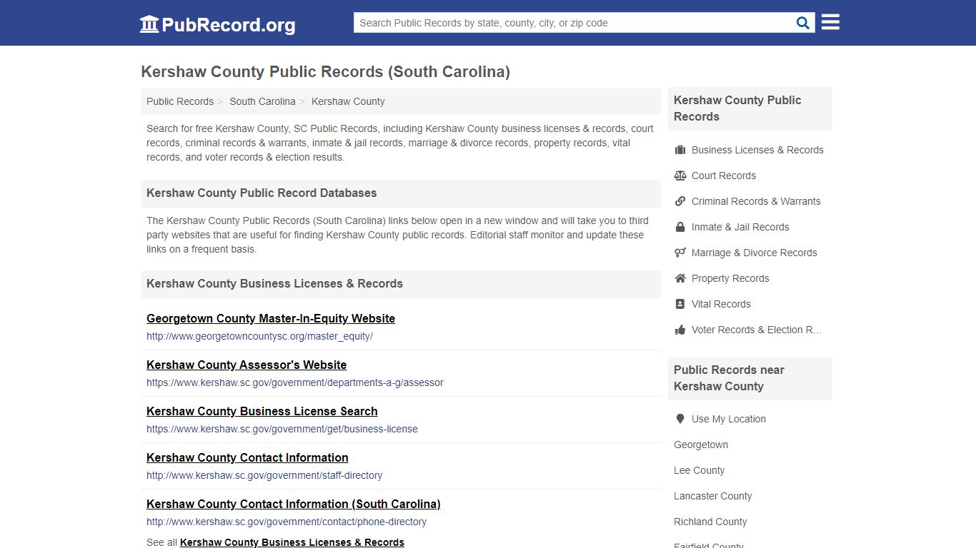 Free Kershaw County Public Records (South Carolina Public ...